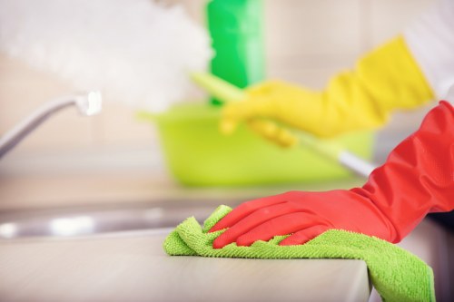 Office cleaning team maintaining workspaces in Tufnellpark